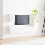 TV Cabinet Set Wall-mounted 4 pcs White Engineered Wood 3409024