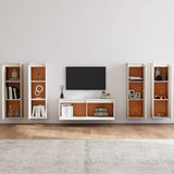 TV Cabinets 5 pcs White Solid Wood Pine 3100210