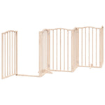 Dog Gate with Door Foldable 15 Panels 750 cm Poplar Wood 3155590