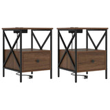 Bedside Cabinet with Drawer 2 pcs Brown Oak 41.5 x 40.5 x 55 cm 859559