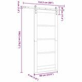 Sliding Door White 86 x 198.5 cm Solid Pine Wood 3333287