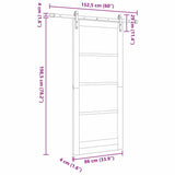 Sliding Door Manual White and black 86 x 198.5 cm 3333287