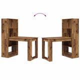 Desk with Shelf Old Wood 122 x 67 x 145 cm Engineered Wood 3337263