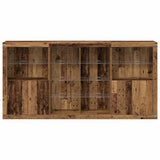 LED Sideboard 3 pcs Old Wood 202 x 37 x 100 cm Engineered Wood 3333126