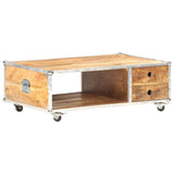 Coffee Table 89x59x33 cm Solid Rough Mango Wood 323408