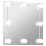 Wall Mirror with LED Lights Square Glass 3078636