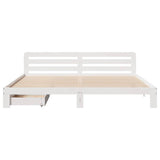 Bed Frame without Mattress White 200x200 cm Solid Wood Pine 3309858