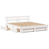 Bed Frame with Headboard White 180 x 200 cm Solid Pine Wood 3382266