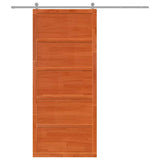 Barn Door Wax Brown 100 x 2.5 x 208 cm Solid Pine Wood 870406