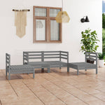 4 Piece Garden Lounge Set Grey Solid Pinewood 3082524