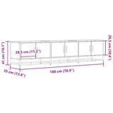 TV Cabinet Black 180x35x41 cm Engineered Wood 3300785