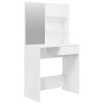 Dressing Table with Mirror High Gloss White 74.5x40x141 cm 802810