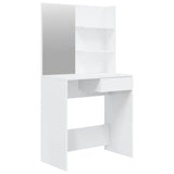 Dressing Table with Mirror High Gloss White 74.5x40x141 cm 802810