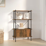 4-Tier Shelving Unit with Cabinet 80x40x130 cm Steel and Engineered Wood 336354