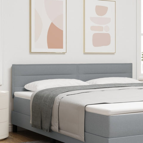 ZNTS LED Headboard Lines Design Light Grey 90 cm Fabric 3337999