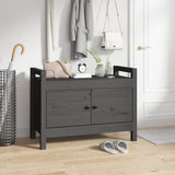 Hall Bench Grey 80x40x60 cm Solid Wood Pine 821781