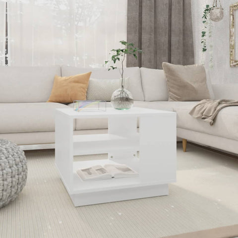 ZNTS Coffee Table White 55x55x43 cm Engineered Wood 810289