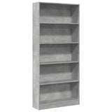 Bookcase Concrete Grey 80x24x176 cm Engineered Wood 857856