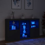 Sideboard with LED Lights Black 181.5x37x100 cm 3209178