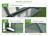 Chicken Coop, Small Animal Pet cage w/ Nesting Box, Wooden Outdoor Run, Green T3398P548004