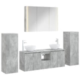 Bathroom Furniture Set 6 pcs Concrete Grey 3407154