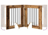 Dog Gate with Stands 4 pcs Old Wood 60 x 80 cm Engineered Wood 892101