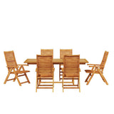 Garden Dining Set Folding 7 pcs Brown Solid Acacia Wood 3375717