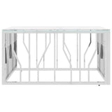Coffee Table Silver 80x80x40 cm Stainless Steel and Glass 350059