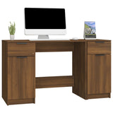 Desk with Side Cabinet Brown Oak Engineered Wood 3115915