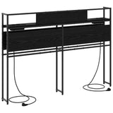 Storage Headboard with Shelf Black oak 150 cm Engineered wood 859645