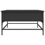 ZNTS Coffee Table Black 80x80x45 cm Engineered Wood and Metal 845401