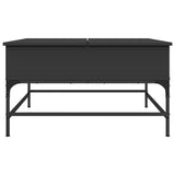 ZNTS Coffee Table Black 80x80x45 cm Engineered Wood and Metal 845401