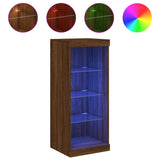Sideboard with LED Lights Brown Oak 41x37x100 cm 836734