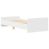 Bed Frame without Mattress White 75x190 cm Small Single Engineered Wood 835946