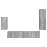 TV Cabinet Set Wall-mounted 4 pcs Grey Sonoma Engineered Wood 3409012