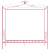 284486 Canopy Bed Frame without Mattress Pink Metal 90x200 cm