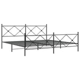 Metal Bed Frame without Mattress with Footboard Black 200x200cm 376527