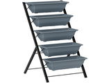 5-Tier Raised Garden Bed, Vertical Ladder Plant Stand with 5 Removable Boxes, Drainage Holes and T3398P377638