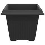Square Flower Pot 6 pcs Black 43 x 43 x 33.5 cm Plastic 42020340