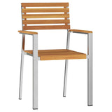Garden Chair 6 pcs Solid Acacia Wood and Stainless Steel 3334847