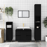 Bathroom Cabinet Black 80x33x60 cm Engineered Wood 831645