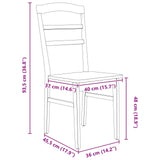 Dining Chair 2 pcs Natural Solid Rubber Wood 42020495