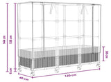 Garden Planter with Greenhouse Cover&Wheels 3 pcs Light Grey PP 3423069
