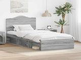 Bed Frame Grey Sonoma 75 x 190 cm Solid Pine Wood 3413376
