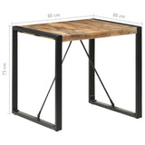 ZNTS Dining Table 80x80x75 cm Rough Mango Wood 321600