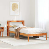 Bed Frame with Headboard without Mattress Wax Brown 90x200 cm 3305737