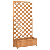 Planter with Trellis Brown Solid Wood Fir 365479