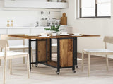Folding Dining Table with Castors 130 x 80 x 76.5 cm steel PB 8006047