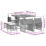 9 Piece Garden Dining Set with Cushions Black Poly Rattan 3210783