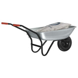 Wheelbarrow Silver and Black 133 x 62.5 x 58 cm Steel 42007975